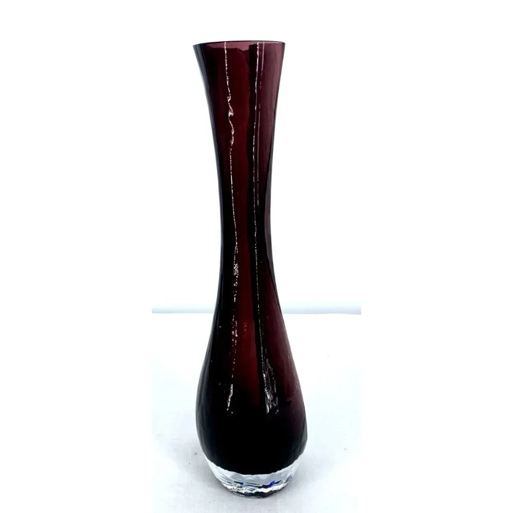 Sea Glas Bruk Renate Stock Glass Purple Vase Kosta Sweden 12